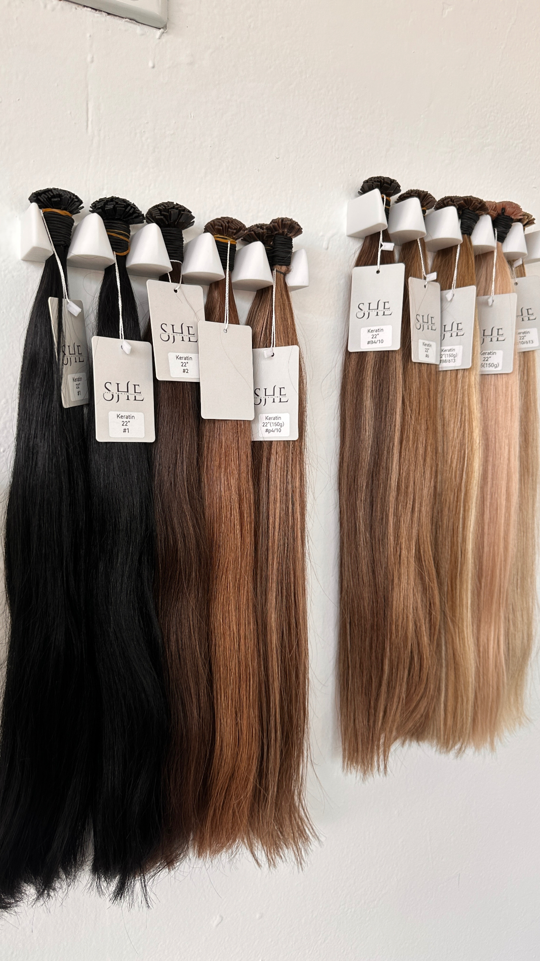 SHE keratin hair extension colour range